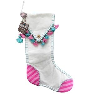 Matilda Jane All I Want Stocking Winter Christmas Holiday‎ Pink Striped Tassel